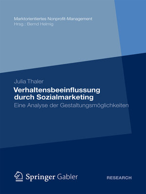 cover image of Verhaltensbeeinflussung durch Sozialmarketing